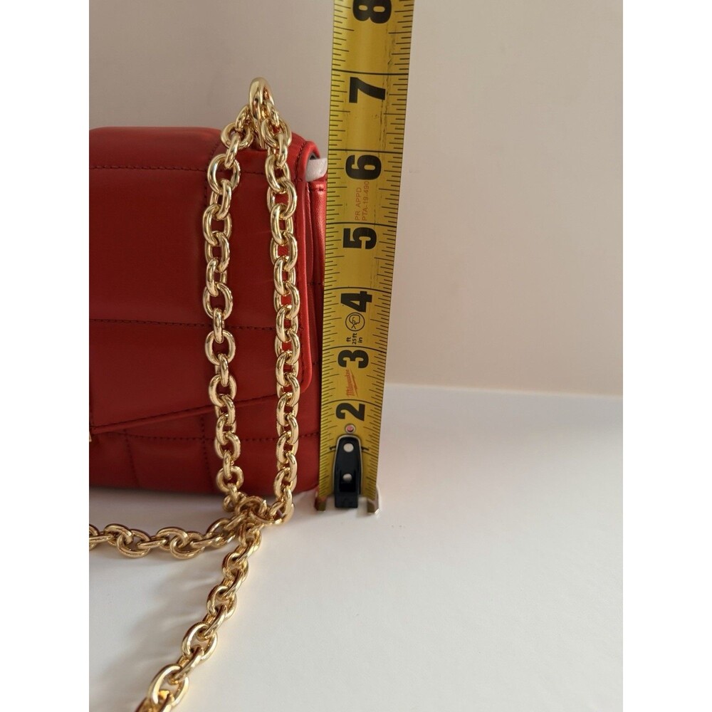 Michael Kors Soho Large Quilted Leather Shoulder Bag Crimson Red Gold Chain NWT - Picture 15 of 15